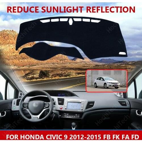 Car styling Suede Dashmat Dashboard custom Cover Pad Dash Mat Carpet for Honda Civic 9 2012-2015 FB FK FA FD