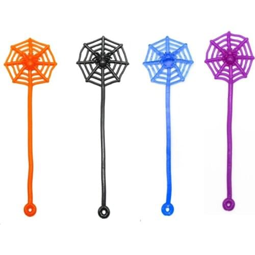 Free ship 12xFunny Stretchable Spider Web Finger Sling Shot Rubber Sticky Toy Party Favor Loot Bag Filler Give away Prizes