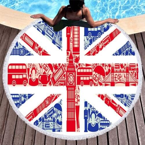 Free shipping Gift Scenery London Big Ben Bridge France Paris Union Jack Flag Surfing Swim Bath Beach Towel Blanket