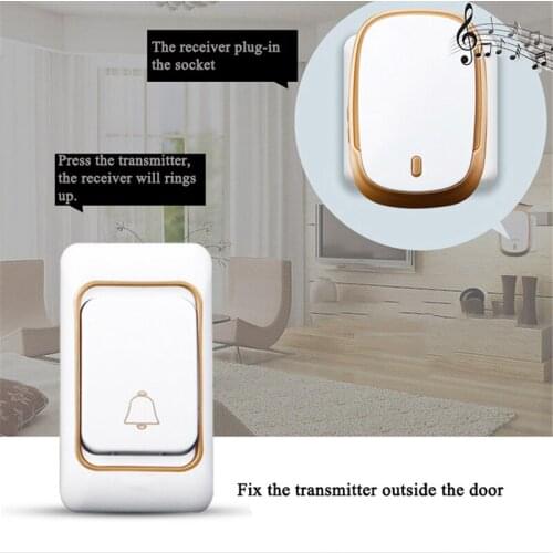 Wireless Doorbell Waterproof Battery Powered 300m Range Smart Digital Home Door Bell 36 Chimes 4 Volume B88