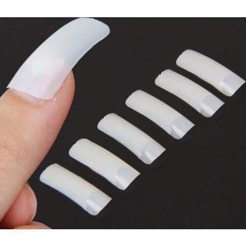 Fast ship 500/pack DIY half cover acrylic nail tips natural false nails shield sticker as manicure beauty nail art salon tool