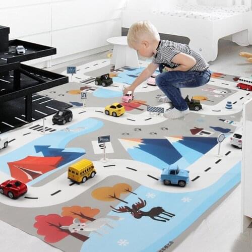 Baby Play Mat Kid City Road Buildings Mat Parking Map Game Pad Scene Traffic Map Toy Car Playing traffic Map Infant Crawling Mat