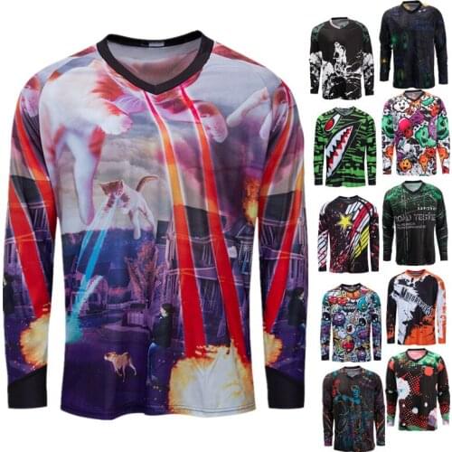 Motocross Bike Jerseys Long Sleeve Mens Downhill Jersey Mountain Bike mtb Jersey Offroad DH Motorcycle Shirt Racing Cycling Top
