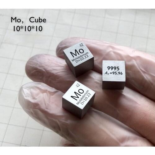 Customized molybdenum periodic phenotype cube Side length 10mm Weighing about 10.3g Mo equal or greater than 99.95% Mo cube