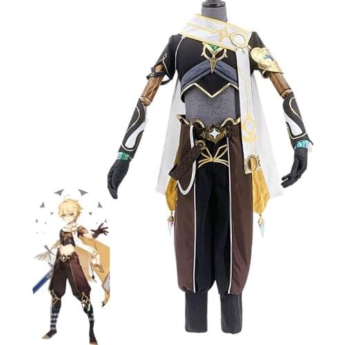 Game Genshin Impact Traveler Aether K.K Cosplay Costume Anime Fancy Outfits Full Set Halloween Carnival Uniforms Custom Made