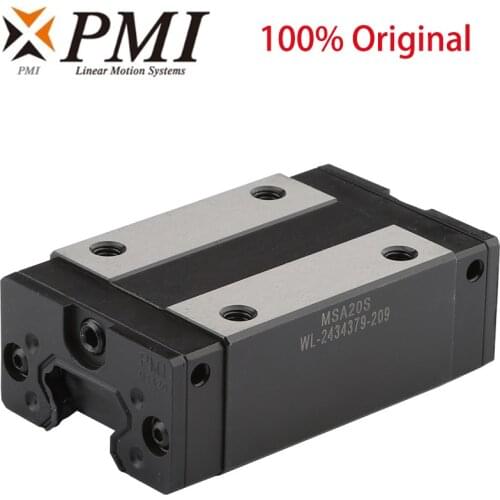 Taiwan PMI MSA20S-N Linear guide bearings, slider Block, MSA20SSSFC Carriage for CO2 Laser Engraving Cutting Machine