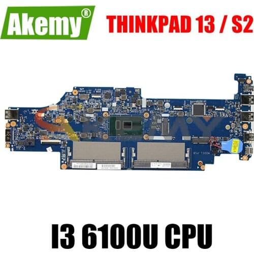 For ThinkPad 13 / S2 laptop motherboard DA0PS8MB8G0 has CPU I3 6100U Test 100% Work FRU 01AY 548 01AY559 01AY558 Mainboard