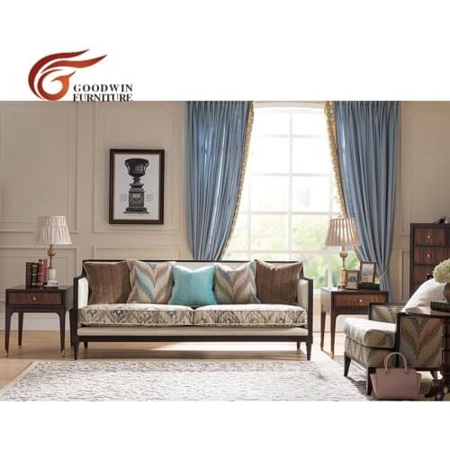 Furniture sofa living room modern and recliner leather and fabric sofa and drawer chest and end table WA372