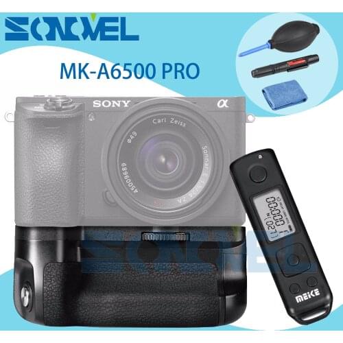 Meike MK-A6500 pro Battery Grip Holder Built-in 2.4G Wireless Remote Control Suit for Sony A6500 NP-FW50 + Cleaning kit