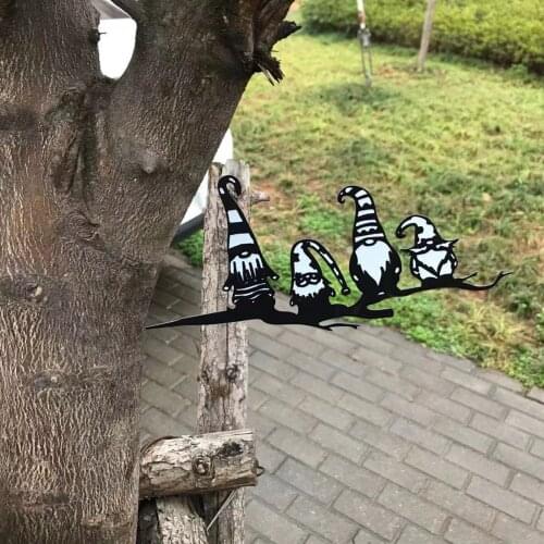 Metal Naughty Faceless Gnome Dwarfs Garden Silhouette Tree Fairy Decor House Garage Cupola Barn Yard Cut
