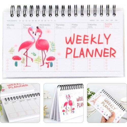 Cute Cartoon Weekly Planner Coil Notebook Schedule Agenda For Kids Gift Kawaii Stationery 50 Sheets 100Pages