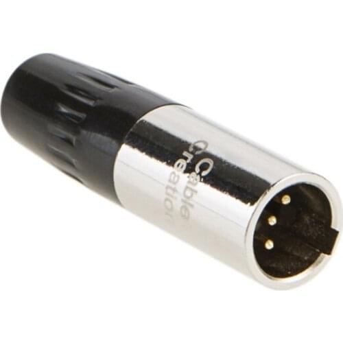 Mini 4 Pin XLR Male Cable Connector, for Pro Microphones, Black and Sliver