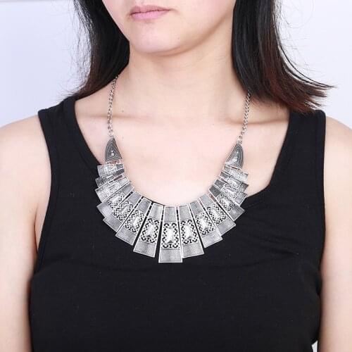 Fashion necklace jewelry antic silver neck Bohemian metal statement necklace high quality woman Necklace wholesale free shipping