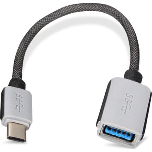 20cm High Speed Nylon Braided Cable USB 3.1 Type-C Male to USB Female Data Sync Cable USB OTG Adapter Data Transfer Cord Wire