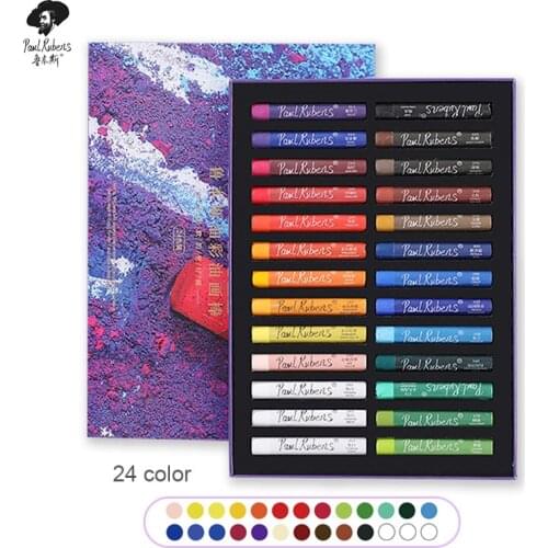 Paul Rubens Oil Pastel Standard 24+2 Colors Set Vivid Vibrant Colors Professional Painting Soft Oil Pastels Drawing Graffiti Art