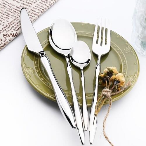 Vintage Advanced Set 18/10 Stainless Steel Cutlery Set Mirror Silverware Knife Fork Spoon Tableware Flatware Set Dishwasher Safe