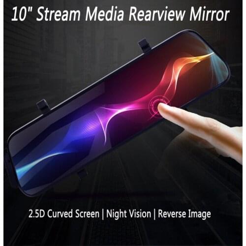 New Arrival 10" Touch Stream Media Rearview Mirror 1080P Car DVR Dash Camera Dual Lens Auto Video Recorder 1080P Back Camera