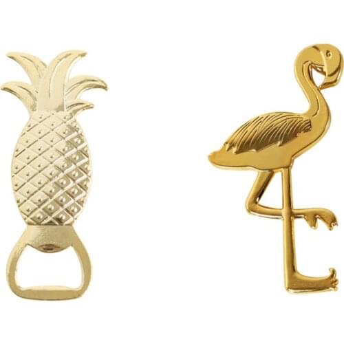 Creative Glod Bottle Opener Flamingo Pineapple Unicorn Love Palm Tree Pumpkin Beer Personalized Kitchen Tool Wedding Gift