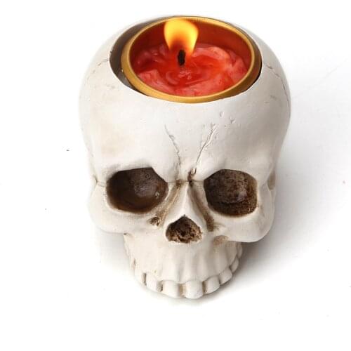 Small Skull Head Ashtray Candlestick Candle Holder Tray Molds Silicone Craft Clay Mould for Concrete Resin Pot Making
