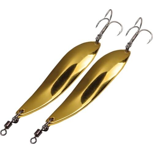 LUSHAZER fishing spoon lure copper 18g 83mm gold fishing bait wobbler metal lures isca artificial Pesca fishing tackle