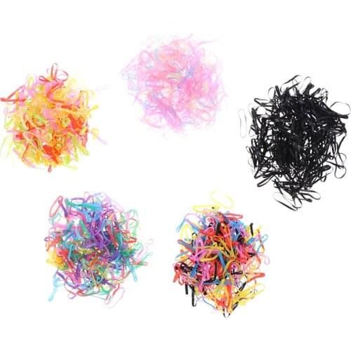 1000PCS/Pack Disposable Rubber Bands Gum For Ponytail Holder Elastic Hair Bands Fashion Hair Accessories Girls Colorful Small