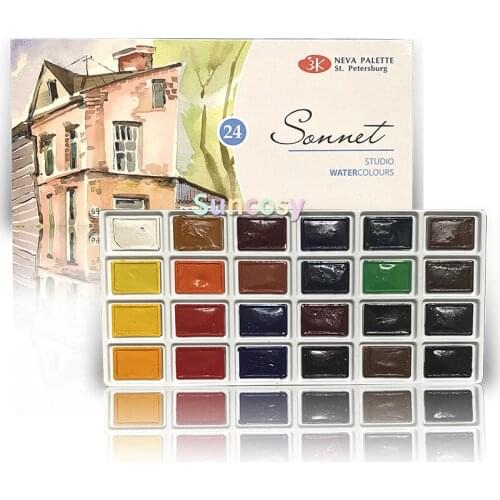 Russian White Nights Solid Watercolor Paints Conem Sonnet Student/Artist Grade Painting Water Color Pigments