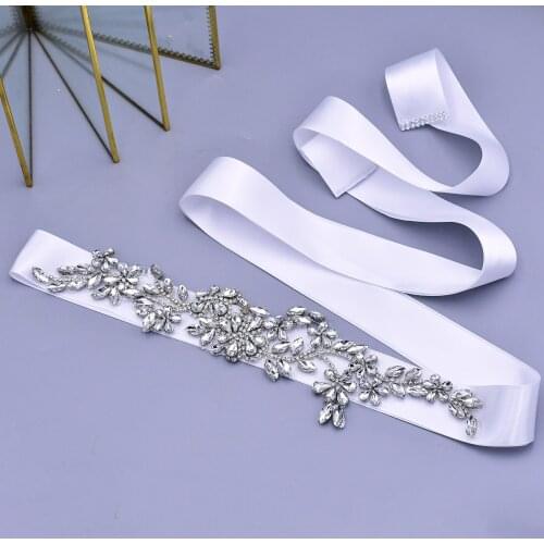 S283 Rhinestone Applique Bridal Belt Wedding Bridesmaid Bride Dresses Accessories Women Prom Party Evening Dresses Belts
