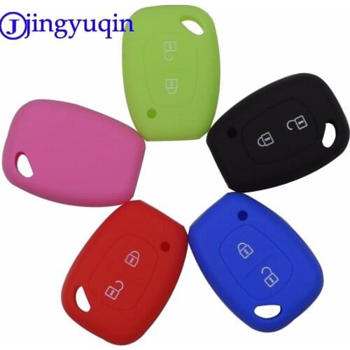 Jingyuqin 2 Buttons Silicone Remote Car Key Fob Case Cover For Renault /Kangoo /Master /Trafic