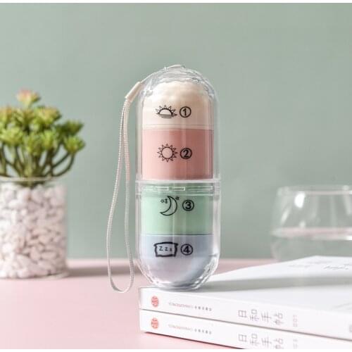 Aihe moisture-proof pill organizer box sealed organizer storage box colorful drug dispenser pill case medicine box case