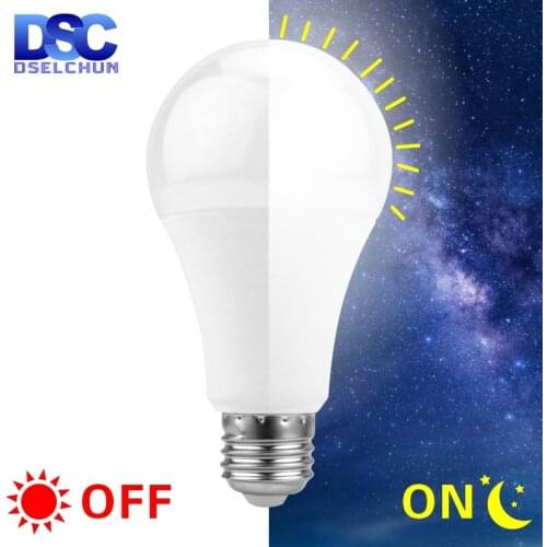 LED Dusk To Dawn Sensor Light Bulb E27 5W 7W 9W 12W AC 110V 220V 85-265V Day Night Light Auto ON/OFF LED Smart Lamp For Garden