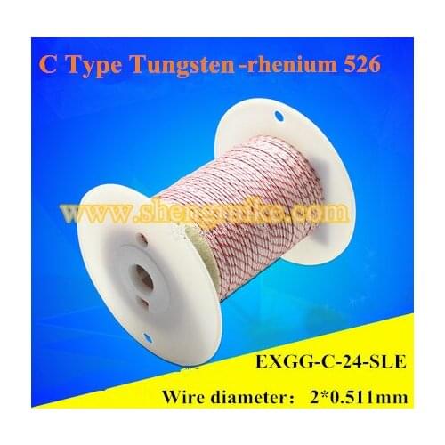 Tungsten-rhenium 526 thermocouple compensation wire C-type fiberglass temperature extension cable