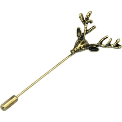 Vintage Animal Deer Head Brooch Pin Fashion Women Clothing Party Decoration Charm Men Corsage Creative Jewelry Gift Broche XZ021
