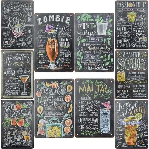 Cooking Signs Vintage Metal Tin Plaque Wall Decor Restaurant Cafe Kitchen Art Painting Home Decoration Retro Coffee Metal Poster