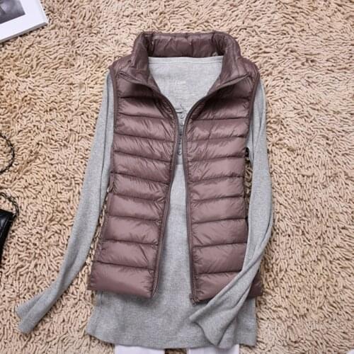 Winter Plus Size 4XL Women Down Jackets Vest Short Ultra Light Duck Down Coat Autumn Puffer Waistcoat Slim Parkas