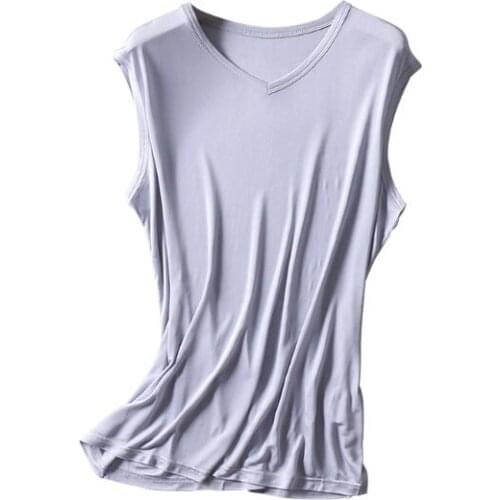 Mens spring summer thin silk shirt male elastic casual breathable summer silk vest waistcoat TB1165