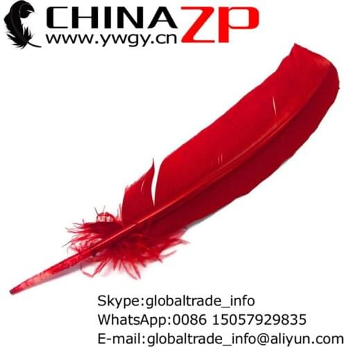 Gold Manufacturer CHINAZP Factory 50pcs/lot Good Quality Dyed Red Turkey Rounds Imitation Eagle Feathers