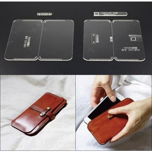 1set DIY Holding Phone Case Stencil Leather Template Wallet Acrylic Template Home DIY Leathercraft Accessories 9.3*18.5*1.5cm