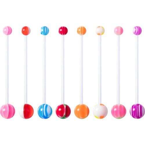 10-30pcs Flexible Belly Button Rings Pregnancy Sport Maternity Acrylic Navel Piercing Bar Retainer Sexy Women Body Jewelry 14G