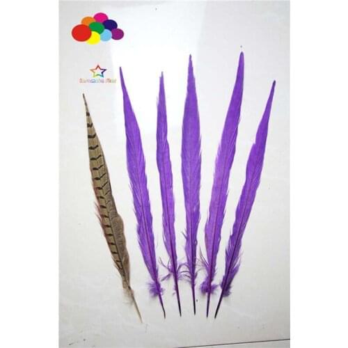 100pcs 16-22inch/40-55cm mountain pheasant feathers faded purple 100% Natural tail for carnival feathers Diy costume mask