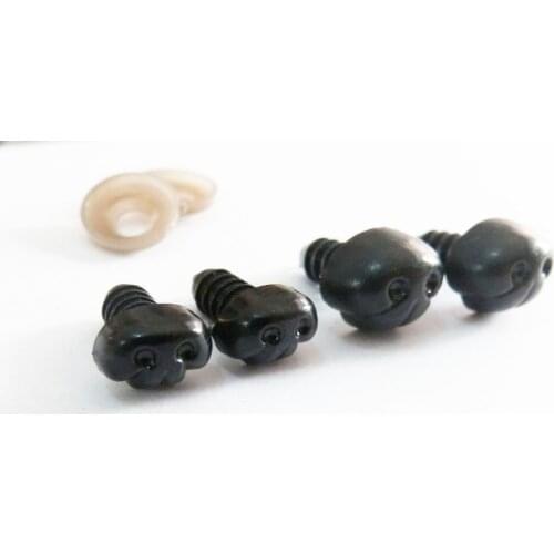 30pcs/lot 8x11mm &11x16mm &22x29mm black plastic toy nose & soft washer for diy plush doll accessories size option