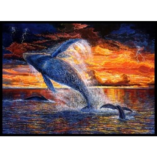 30x40 Diy Diamond Painting 5d for Home Decor , Living Room Decoration ,Dolphin