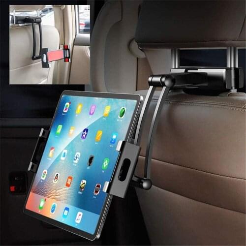 Aluminum Tablet Car Holder Back Seat Headrest Phone Stand Long Arm Adjustable Bracket