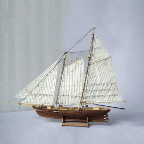 1:120 Scale Wooden Assembled Sailboat Model DIY Handmade Puzzle Western Classical Sailing Boats Voyage Model Kit Puzzle Toys