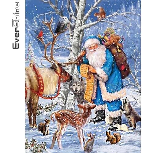 Evershine Diamond Painting Santa Claus New Arrival Diamond Embroidery Deer Cross Stitch Winter Mosaic Rhinestones Christmas Gift