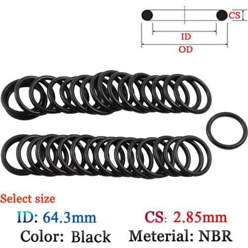 Fluoro rubber Plastic O-Ring CS2.85mm ID64.3mm NBR Gasket set Rubber oil and water seal gasket Silicone sealing ring film