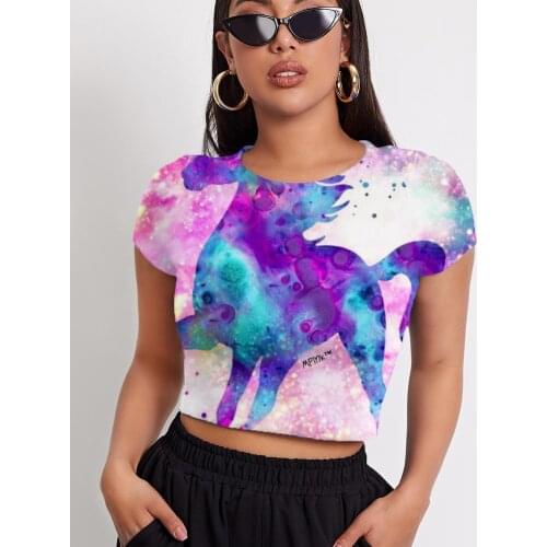3d Tshirt Unicorn T shirt Women Animal Funny T shirts Rainbow Shirt Print Nebula T-shirts 3d Womens Clothing Summer New