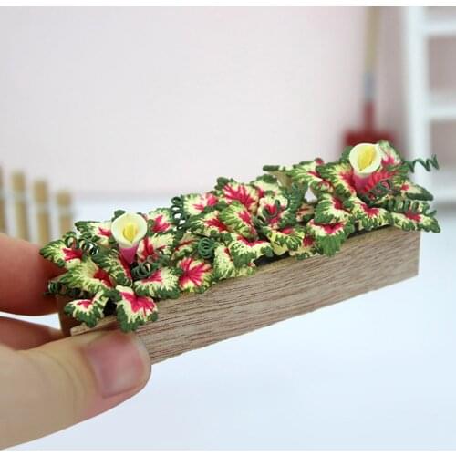Simulation Decoration Doll-house Miniature Scene Flower Trough Pretend Play Toy 1/12 Scale Dolls House Study Office Furnishings