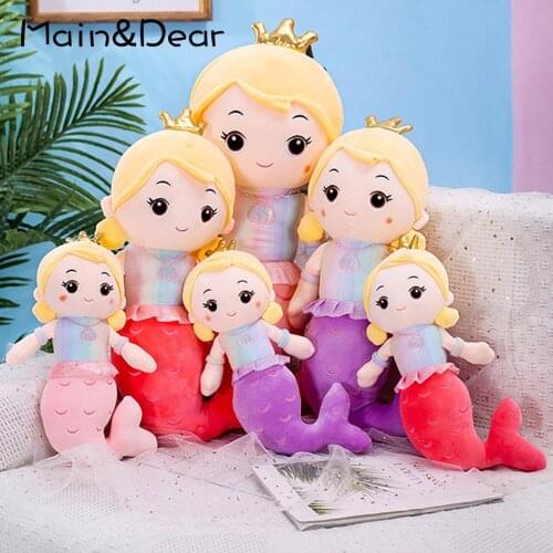 Beautiful Cartoon Plush Sleeping Pillow Simulation Mermaid Toys Stuffed Pillow Cushion Sofa Decoration Kids Toys Birthday Gifts