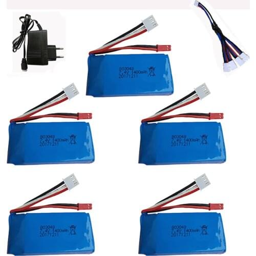 7.4V 2S lipo Battery For Wltoys rc car battery V353 A949 A959 A969 A979 k929 7.4v 1400mAh Battery Charger Set For RC Car parts