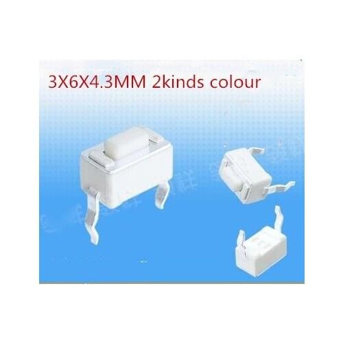 Micro Switch Push Button Switch Momentary Tact Button Switch 3X6X4.3mm DIP 2Pin 260GF Key button 3*6*4.3